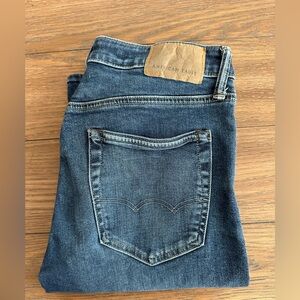 American Eagle Outfitters Dark Blue Slim Straight Jeans Size 29x30